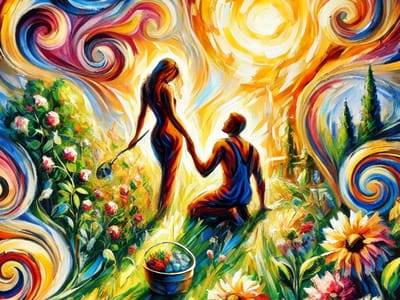 strong relationships -couple garden love artistic